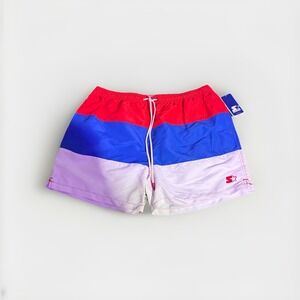 Men's XXL 2XL Hoochie Daddy Surf Shorts Starter NWT Red White Blue Boat Party